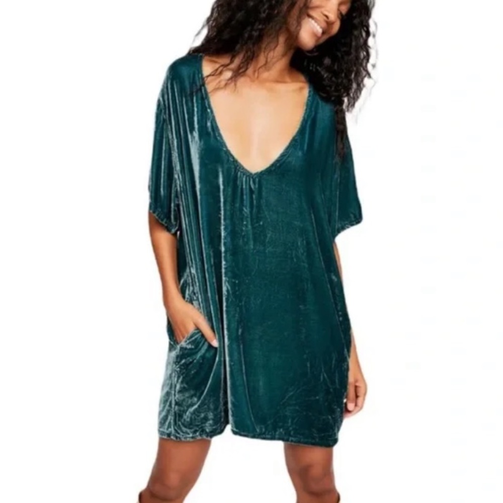 Free People CP Shades Crushed Velvet Tee T-Shirt Dress